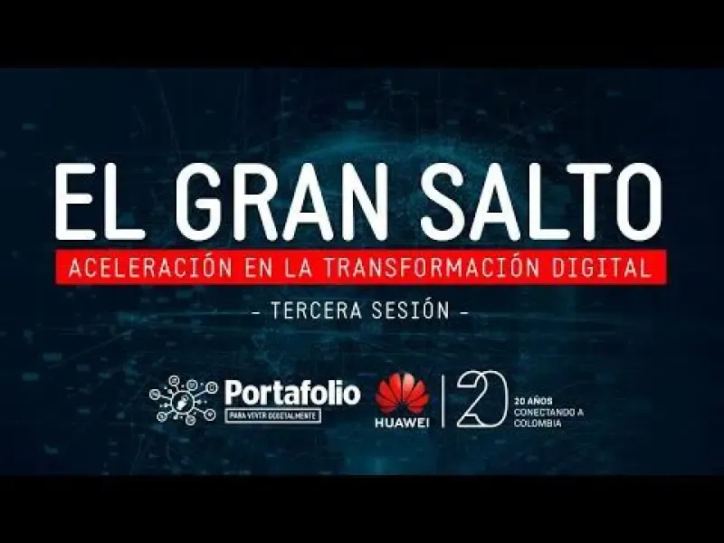 Tercera sesión de El Gran Salto, conversatorios de Portafolio y Huawei sobre la aceleración digital en la economía y los negocios

#Portafolio #ConexionesPortafolio #Económicos

SUSCRÍBETE: https://bit.ly/PortafolioYT 

Síguenos en nuestras redes sociales:
Twitter: https://twitter.com/Portafolioco 
Facebook: https://www.facebook.com/Portafolio.co 
Instagram: https://www.instagram.com/portafolioco 

Portafolio
Portafolio es un medio especializado en temas económicos, empresariales y de negocios de Colombia y el mundo. Obtenga aquí un análisis detallado de hechos económicos coyunturales y conozca las perspectivas de los diferentes sectores de la actividad productiva en el país.

Para mayor información ingresa a: http://www.portafolio.co 

Otros Canales 
El Tiempo: https://www.youtube.com/c/ElTiempo   
CityTv: https://www.youtube.com/c/citytvbogota
Bravíssimo Citytv: https://www.youtube.com/c/BRAVISSIMOCITYTV   
FutbolRed: https://www.youtube.com/c/FutbolRedCO 

El gran salto, aceleración en la transformación digital (tercera sesión) | Portafolio 
https://www.youtube.com/user/PortafolioCO